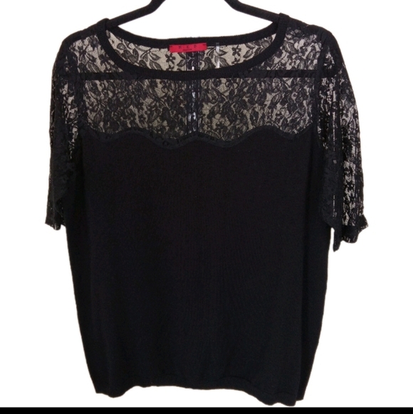 Red Black Short Sleeve Lightweight Sweater XL/1X - Picture 7 of 8